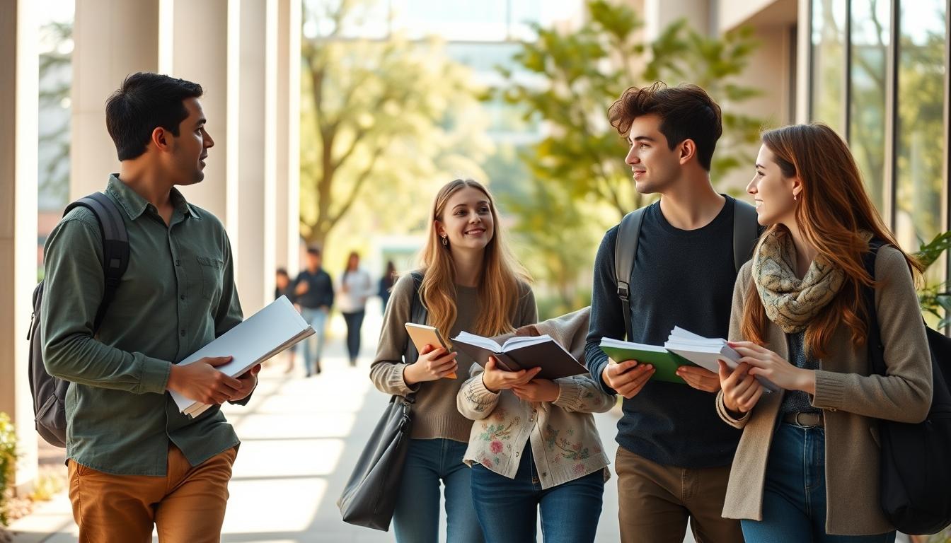 Contemporary university campus for learners